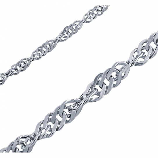 Серебряный браслет 925, плетение сингапур, длина 18 см