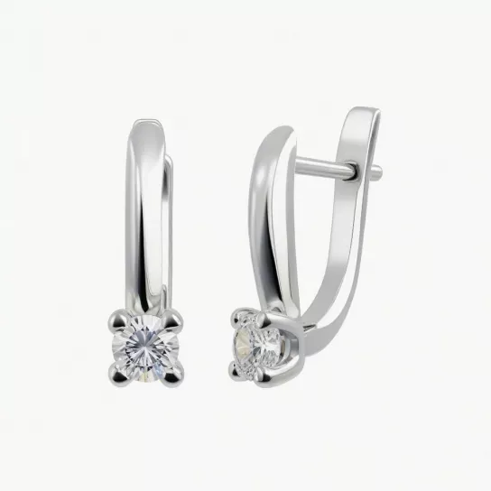 Пусеты с бриллиантами из серебра