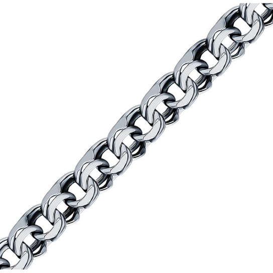 Серебряная цепочка 925 на шею, плетение бисмарк, длина 60 см