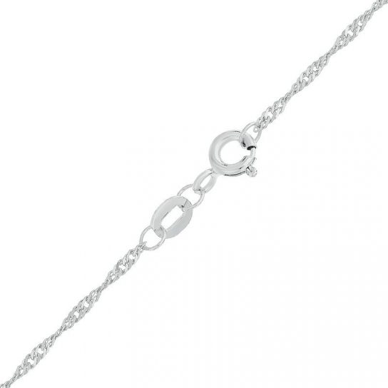 Золотая цепочка 585 на шею, плетение сингапур, длина 45 см, цвет белое золото