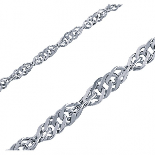 Серебряный браслет 925, плетение сингапур, длина 19 см