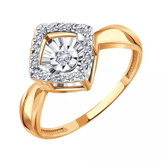 Золотое кольцо 585, женское, размер 16.5