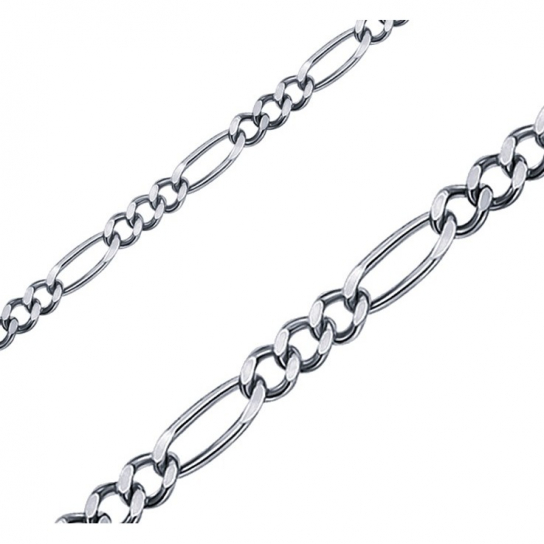 Серебряная цепочка 925 на шею, плетение фигаро, длина 55 см