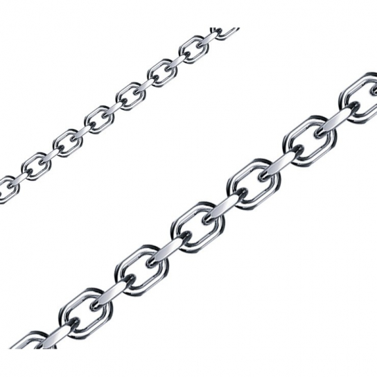 Серебряная цепочка 925 на шею, плетение якорное, длина 50 см