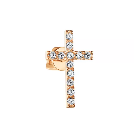 Серьга с фианитом из золота