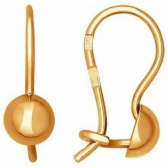 Серьги детские из золота