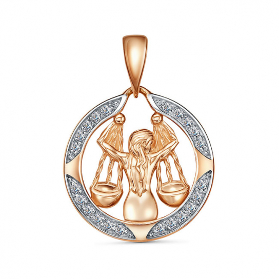 Золотая подвеска 585, с фианитом