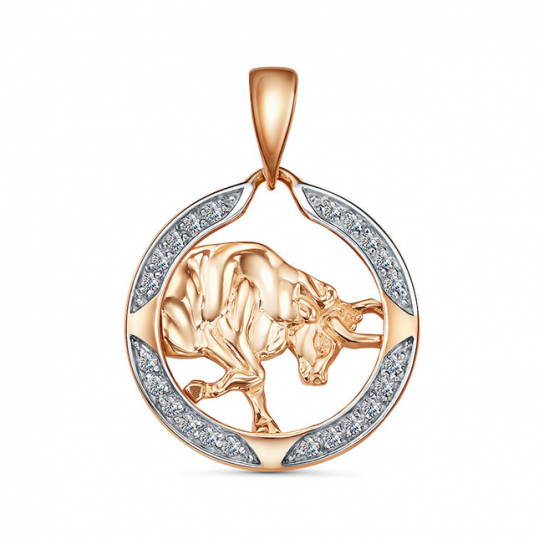 Золотая подвеска 585, с фианитом