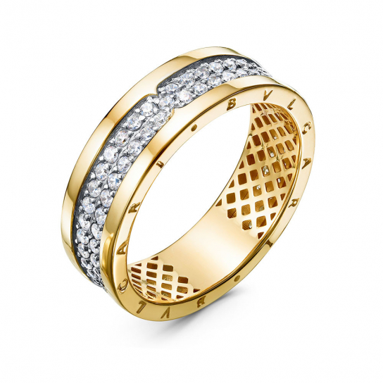 Золотое кольцо 585, женское, с фианитом, размер 17