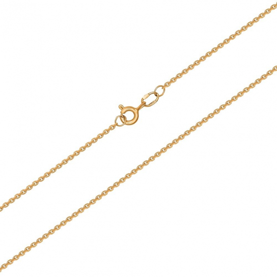 Золотая цепочка 585 на шею, плетение якорное, длина 45 см, цвет красное золото