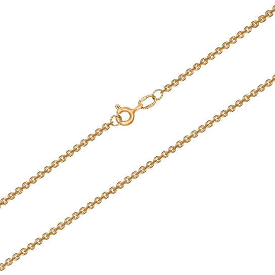 Золотая цепочка 585 на шею, плетение якорное, длина 45 см, цвет красное золото