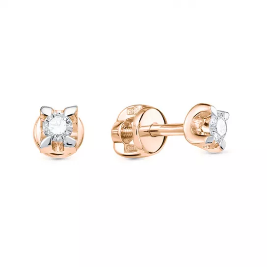 Пусеты с бриллиантами из золота