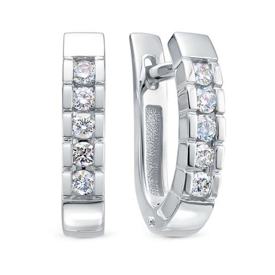 Золотые серьги 585, женские, с бриллиантом