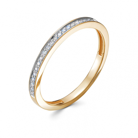 Золотое кольцо 585, женское, с бриллиантом, размер 16.5