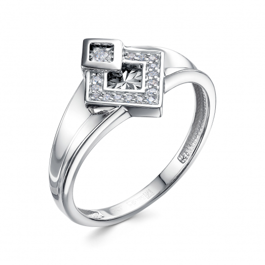 Золотое кольцо 585, женское, с бриллиантом, размер 18.5