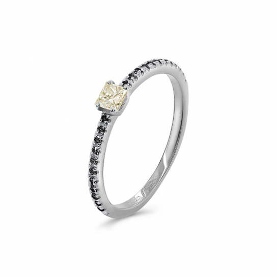 Золотое кольцо 585, женское, с бриллиантом, размер 16.5