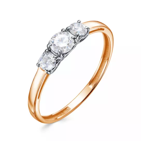 Кольцо с фианитом из золота