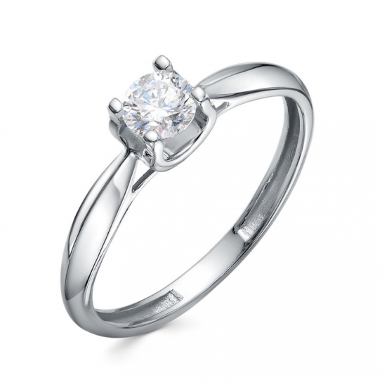 Золотое кольцо 585, женское, с бриллиантом, размер 17.5