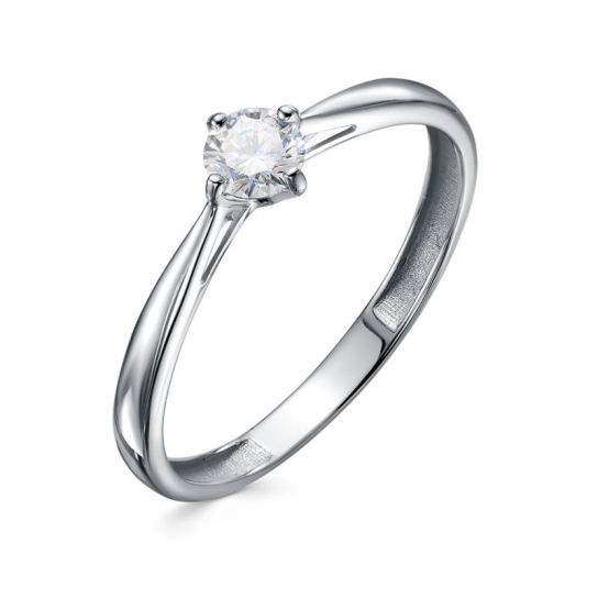 Золотое кольцо 585, женское, с бриллиантом, размер 17