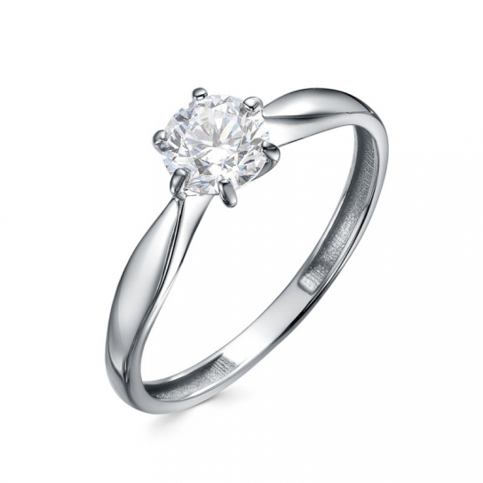 Золотое кольцо 585, женское, с бриллиантом, размер 18