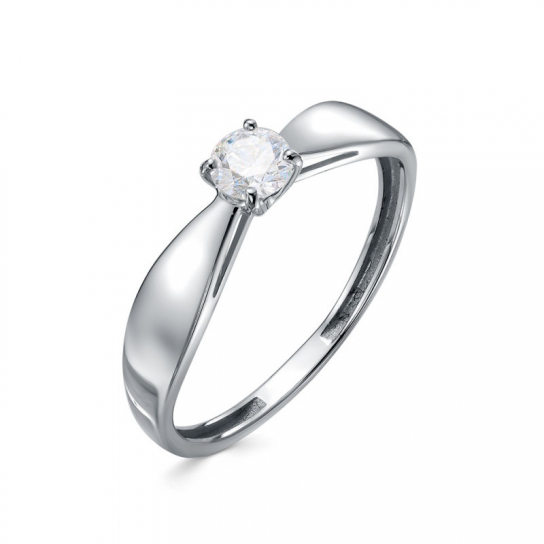 Золотое кольцо 585, женское, с бриллиантом, размер 18.5