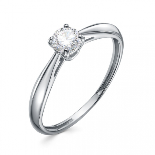 Золотое кольцо 585, женское, с бриллиантом, размер 17.5