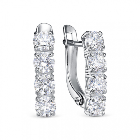 Золотые серьги 585, женские, с бриллиантом