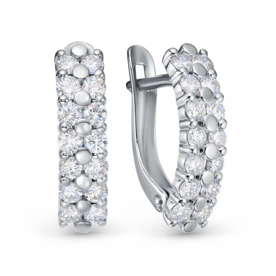 Золотые серьги 585, женские, с бриллиантом