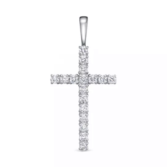 Крест с бриллиантами с бриллиантом из золота