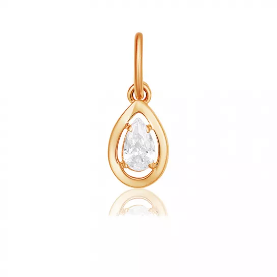 Подвеска с фианитом из золота