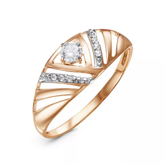 Кольцо с фианитом из золота