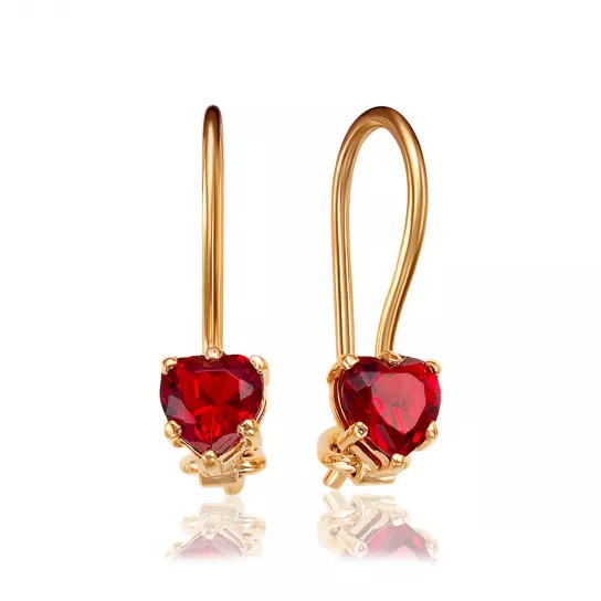 Серьги детские с фианитом из золота