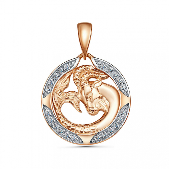 Золотая подвеска 585, с фианитом