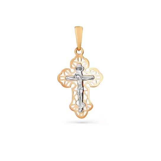 Золотой крестик 585 нательный, на шею