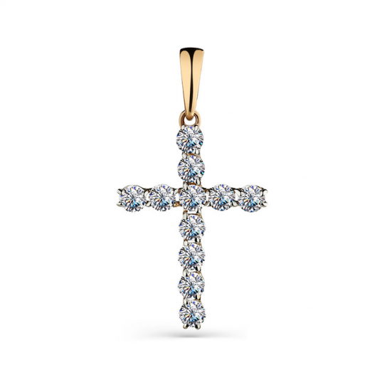 Золотой крестик 585 нательный, на шею