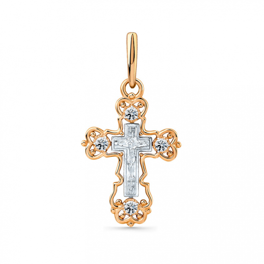 Золотой крестик 585 нательный, на шею