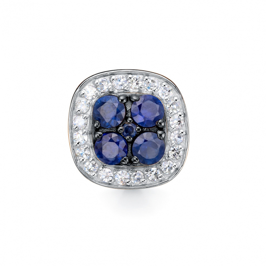 Золотая подвеска 585, женская, с бриллиантом и сапфиром