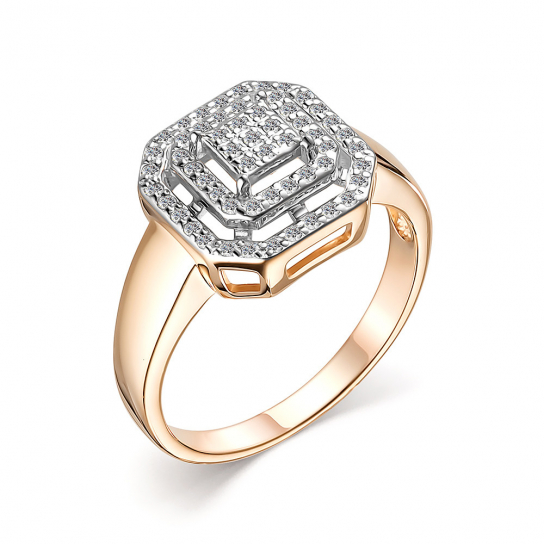 Золотое кольцо 585, женское, с бриллиантом, размер 18