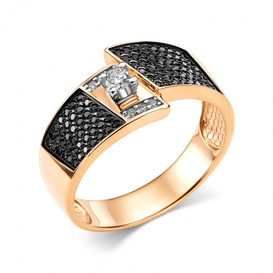 Золотое кольцо 585, женское, с бриллиантом, размер 18.5