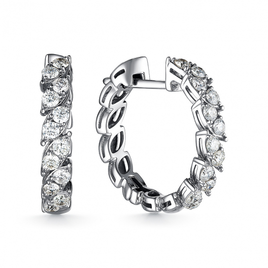 Золотые серьги 585, женские, с бриллиантом