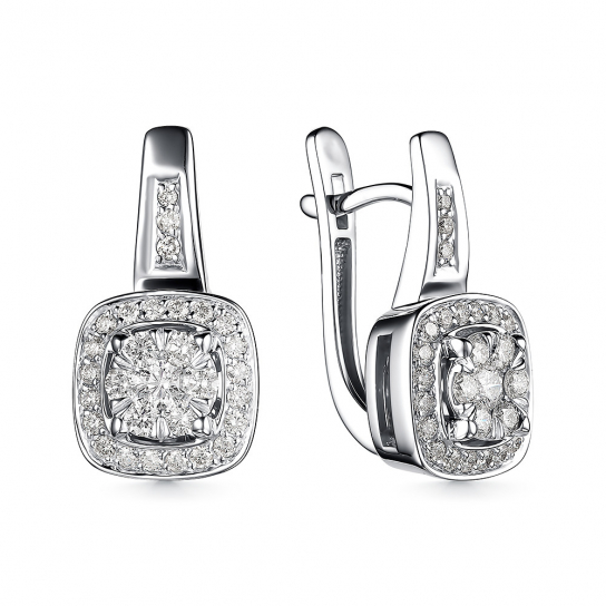 Золотые серьги 585, женские, с бриллиантом