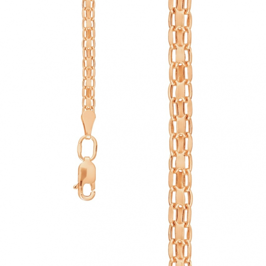 Золотой браслет 585, плетение бисмарк машинный, длина 17 см