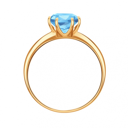 Золотое кольцо 585, женское, с топазом, размер 17.5