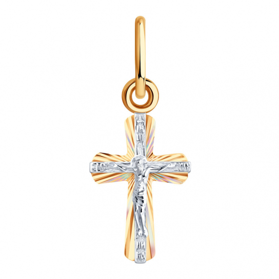 Золотой крестик 585 нательный, на шею