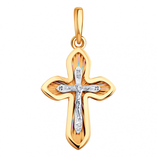 Золотой крестик 585 нательный, на шею