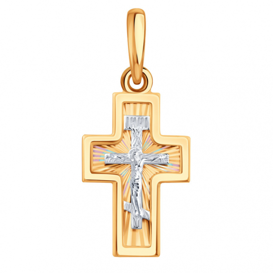 Золотой крестик 585 нательный, на шею