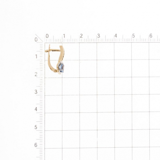 Золотые серьги 585, женские, с топазом и фианитом