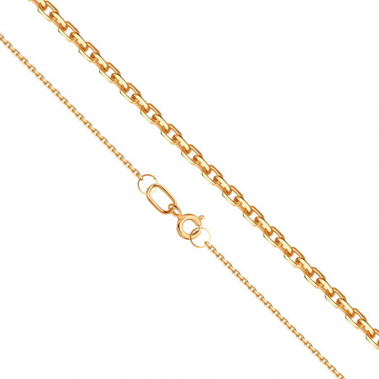 Золотая цепочка 585 на шею, длина 60 см, цвет красное золото