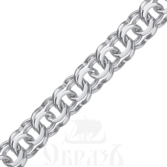 Серебряный браслет 925, плетение бисмарк, длина 21.5 см