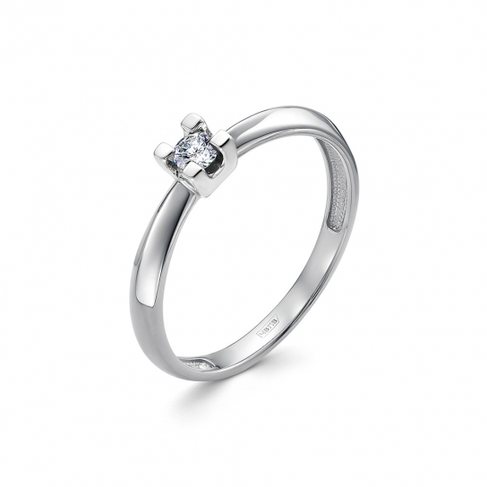 Золотое кольцо 585, с бриллиантом, размер 17